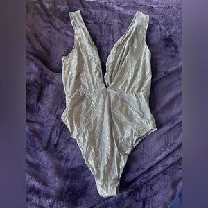 Victoria's Secret Metallic Silver Bodysuit